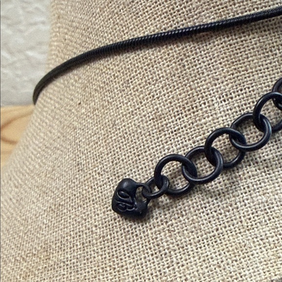 Brighton Black Cord Necklace with Silver Circle Pendant - Picture 5 of 5